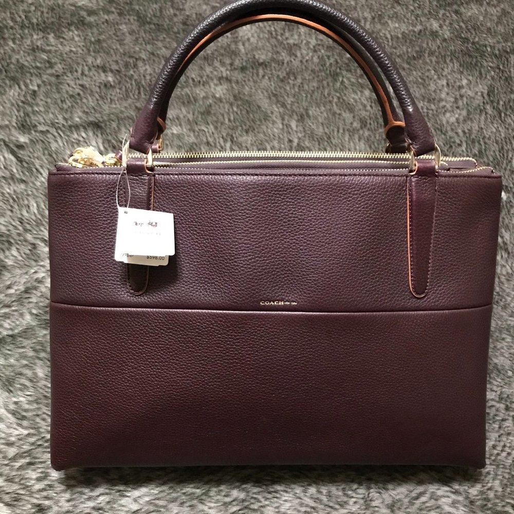 Coach Borough Edge Paint Tote in Oxblood *NWT*